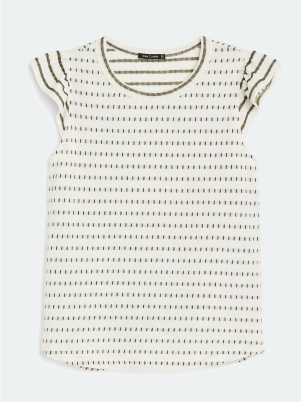 STACCATO - Jurmala Flutter Sleeve Knit Top with Cream & Olive Accent